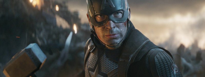 Капитан Америка делает щелчок Перчаткой на арте «Мстителей: Финал»