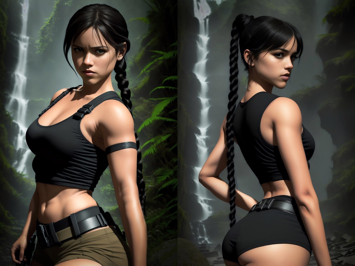Дженна Ортега показана в роли Лары Крофт из Tomb Raider