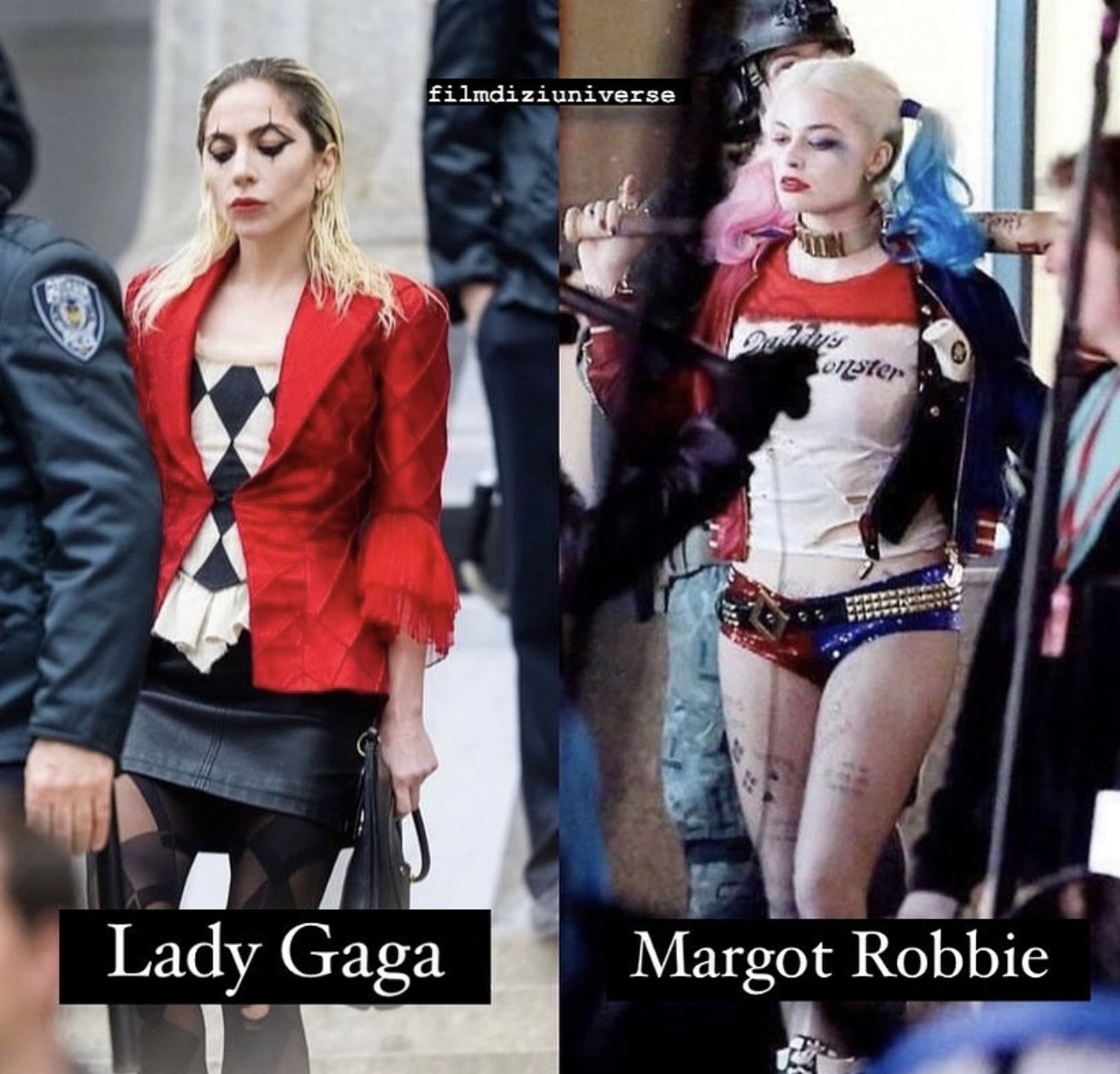 Сравнение Харли Квинн в исполнении Марго Робби и Леди Гаги из «Джокера 2» (фото)