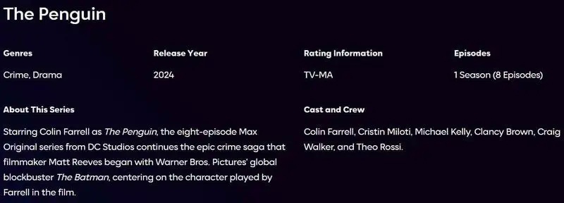 «Бэтмен» для взрослых: сериал «Пингвин» получил рейтинг «18+» «Бэтмен» для взрослых: сериал «Пингвин» получил рейтинг «18+»