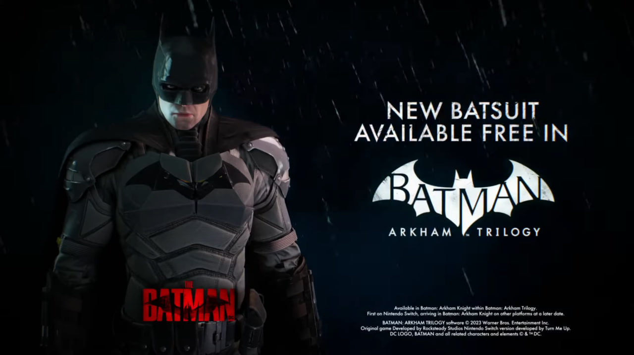 Появление костюма Бэтмена из нового фильма в Batman: Arkham Knight подтвердил геймплей для Switch