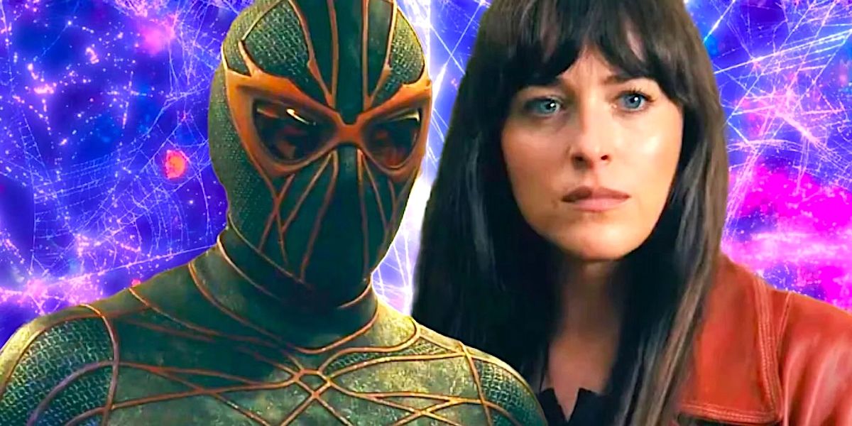 Мадам Паутина Дакоты Джонсон показана в знаменитом костюме на реалистичном арте