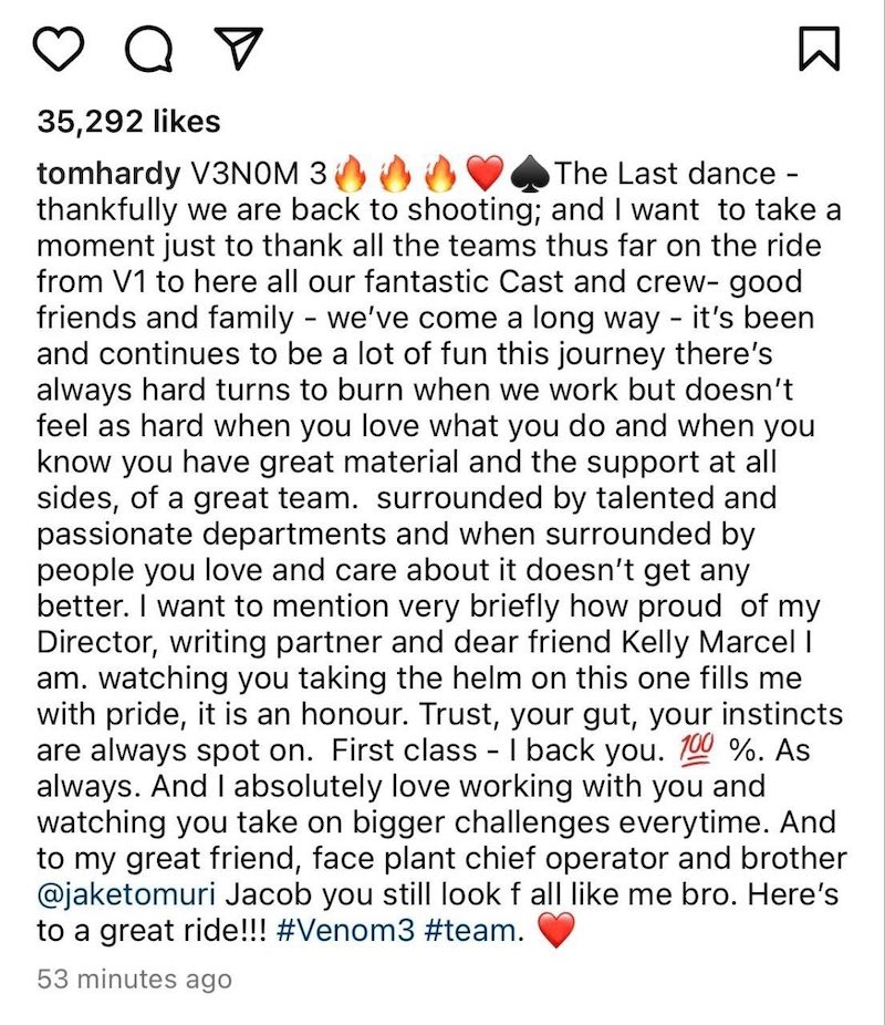 Том Харди подтвердил, что «Веном 3» - последний фильм Том Харди подтвердил, что «Веном 3» - последний фильм