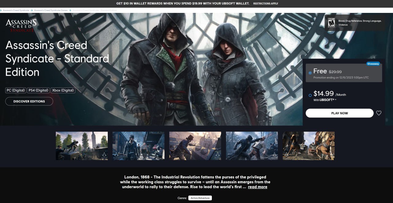 Assassin's Creed про Лондон можно забрать бесплатно в новой раздаче Ubisoft Assassin's Creed про Лондон можно забрать бесплатно в новой раздаче Ubisoft