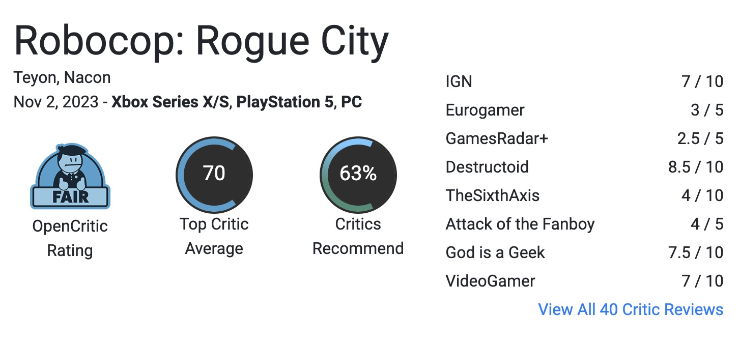 Вышла новая игра про Робокопа, которая заполняет проблем между фильмами Вышла новая игра про Робокопа, которая заполняет проблем между фильмами