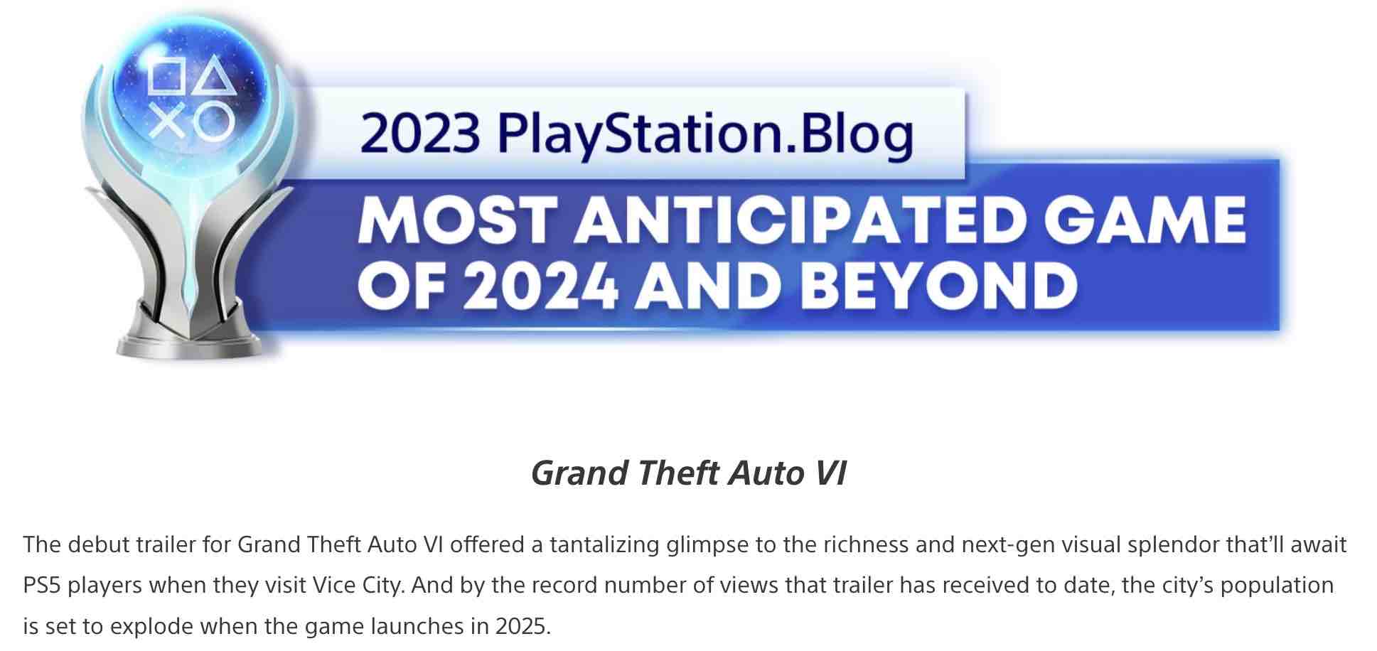 GTA 6 уже получила первую награду