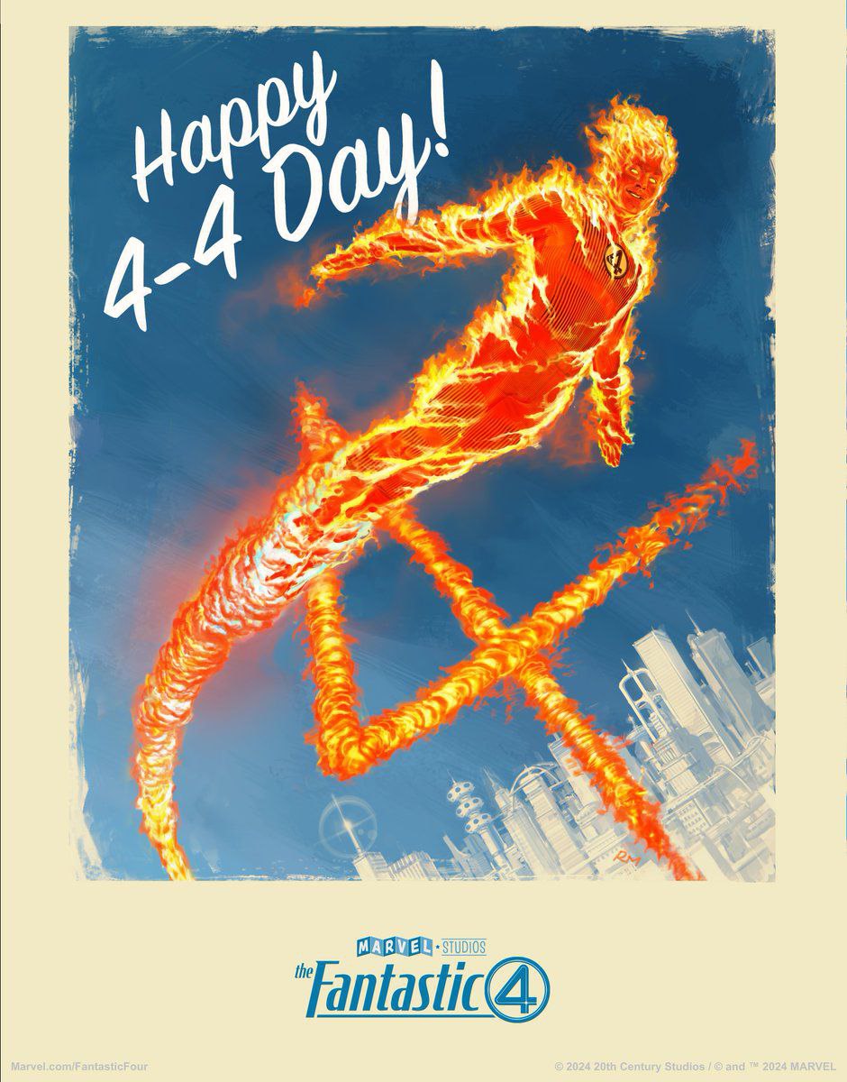 Человек-факел оказался на новом постере фильма «Фантастическая четверка»