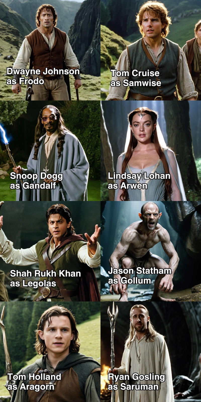«Властелин колец»: большие звезды кино перевоплотились в персонажей Толкина (Джейсон Стэйтем - Голлум)