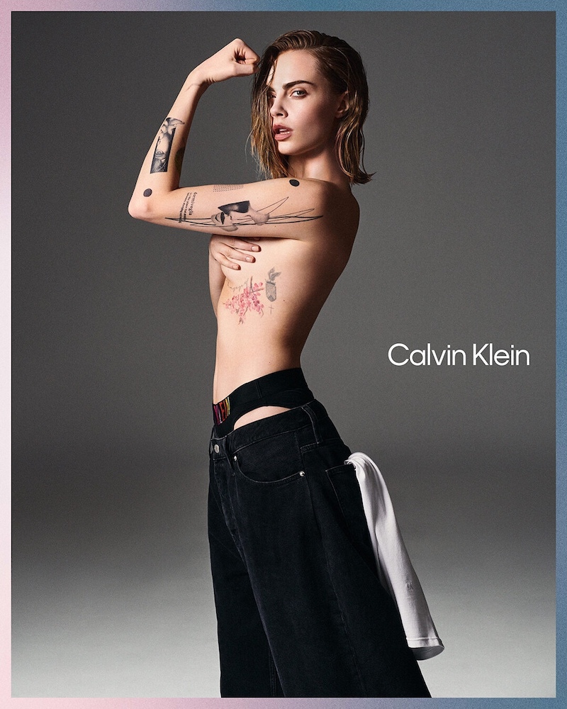 Кара Делевинь снялась без бюстгальтера для новой коллекции Calvin Klein